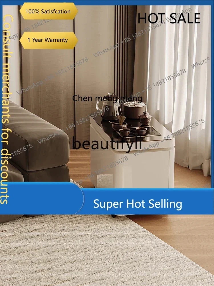 D5556 Mobile coffee table kettle integrated multi-function liftable trolley tea table