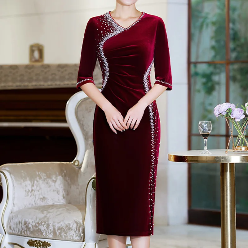 1.4m Wide Mulberry Silk Real Velvet Fabric Solid Color Cheongsam Dress Gold Velvet Fabric High-End Skin-Friendly Clothing Fabric