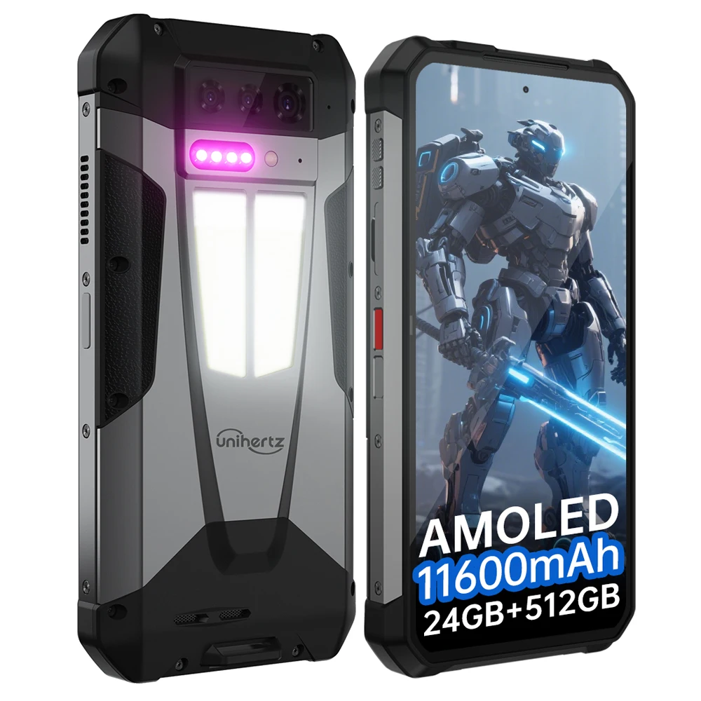 Unihertz par 8849 Tank 4 5G téléphone robuste projecteur 720P intégré 24 + 512GB 11600mAh dimension 7300 120Hz 6.78 ''écran AMOLED
