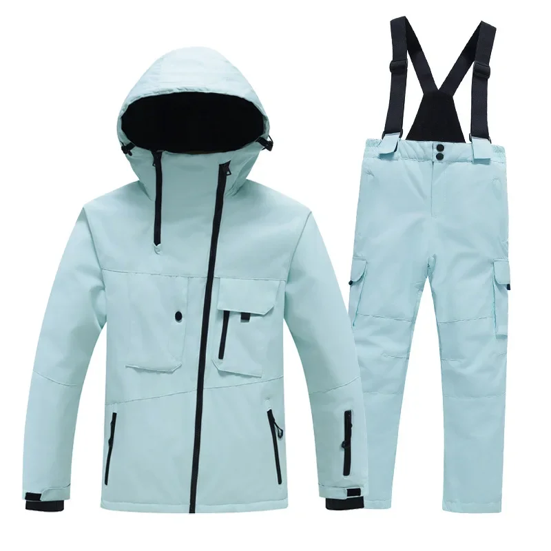 

Winter Hooded Jacket Pants Girls Snowboard Sets Outdoor Mountain Boy Ski Suit Waterproof Motorcycle Children Snow Outfit Clothes