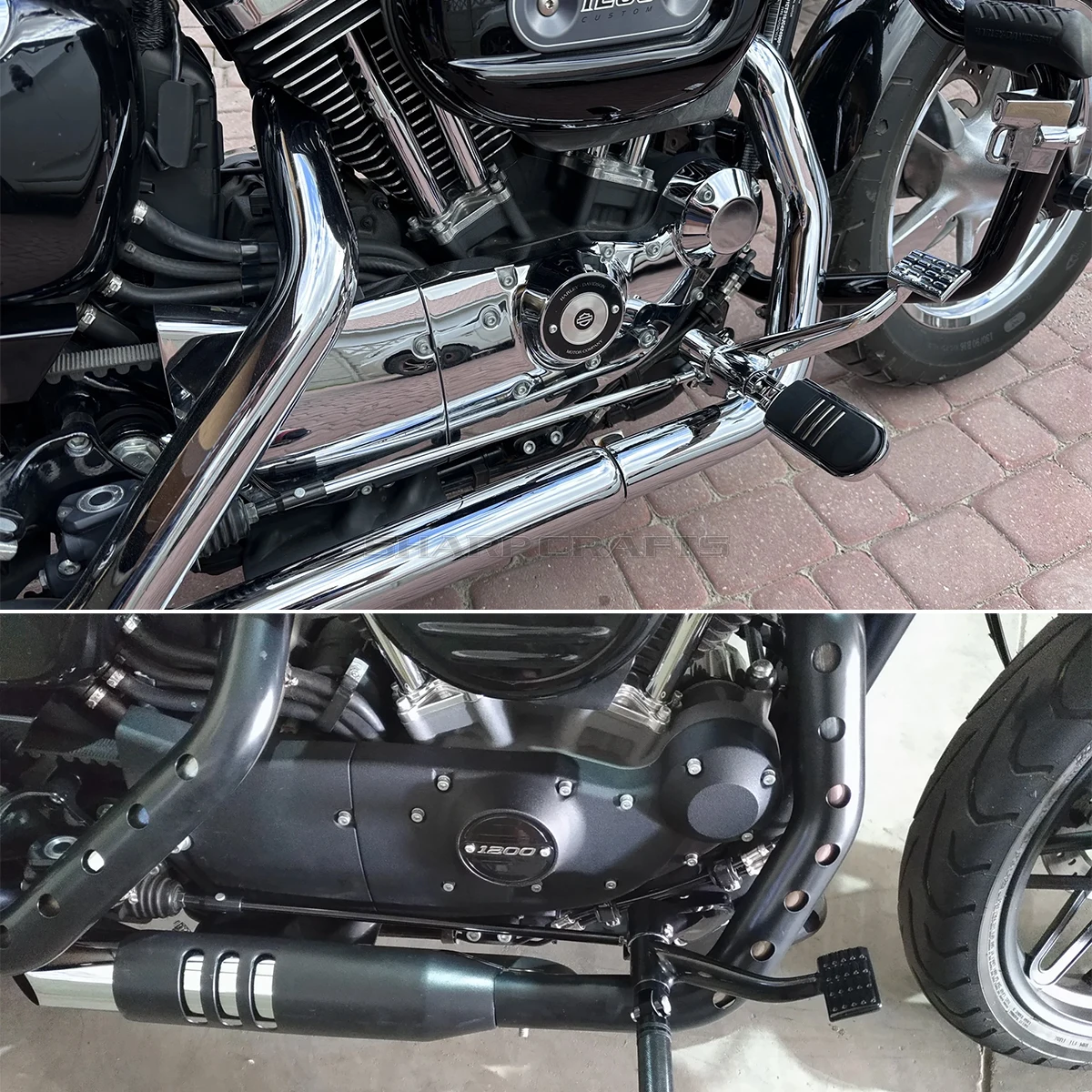 ملحقات الدراجات النارية قضيب الفرامل الربط لـ Harley Sportster XL 883 1200 XL883 XL48 2004-2021 قضبان توصيل سبائك الألومنيوم #6