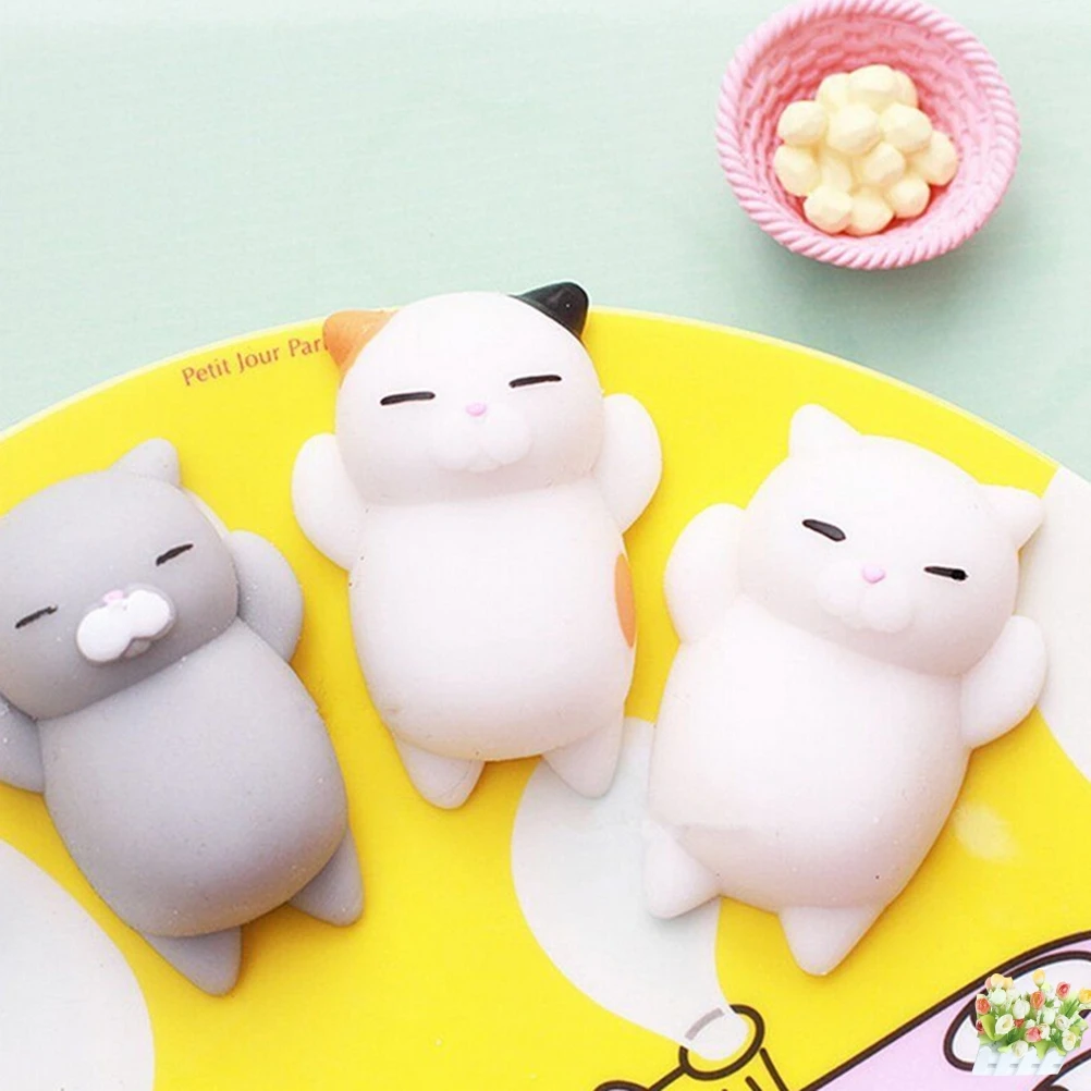 Mochi Cute Squishy Stress Reliever For Phone Case Straps Cat Squeeze Healing Fun Kawaii Kids Adult Toy