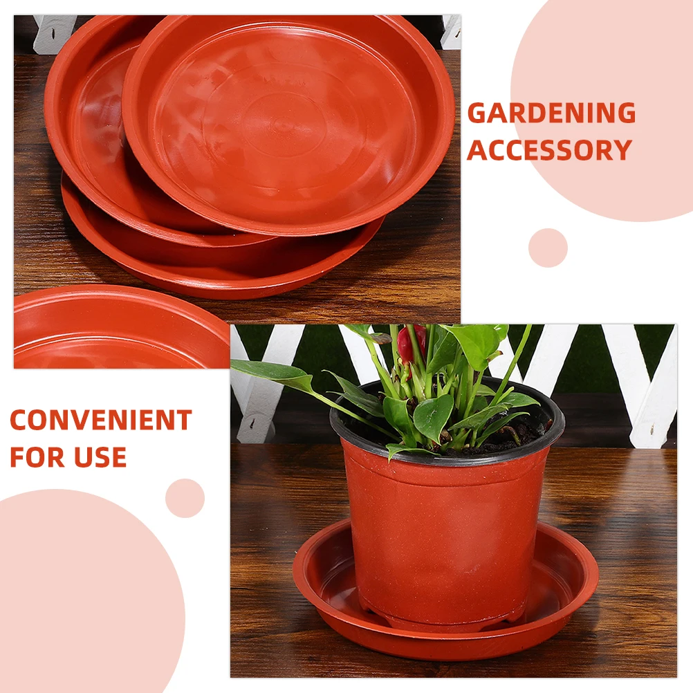 

6pcs Trays Practical Planter Trays Heavy Duty Plastic Flower Pot Saucer Drip Tray Round Shaped Practical Planter Garden Gifts