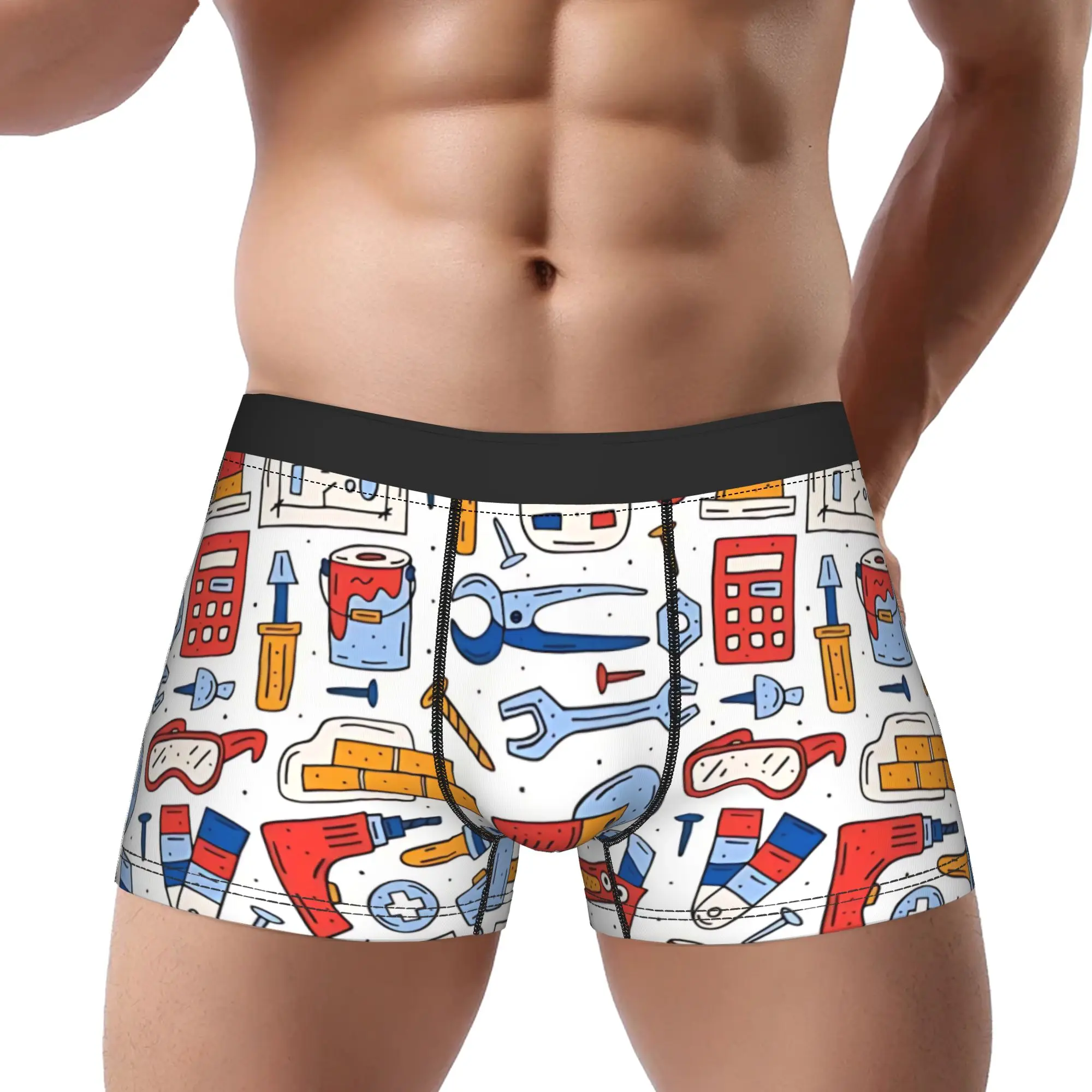 

1piece Hardware tools Pegboard Underpants Homme Panties Man Underwear Print Shorts