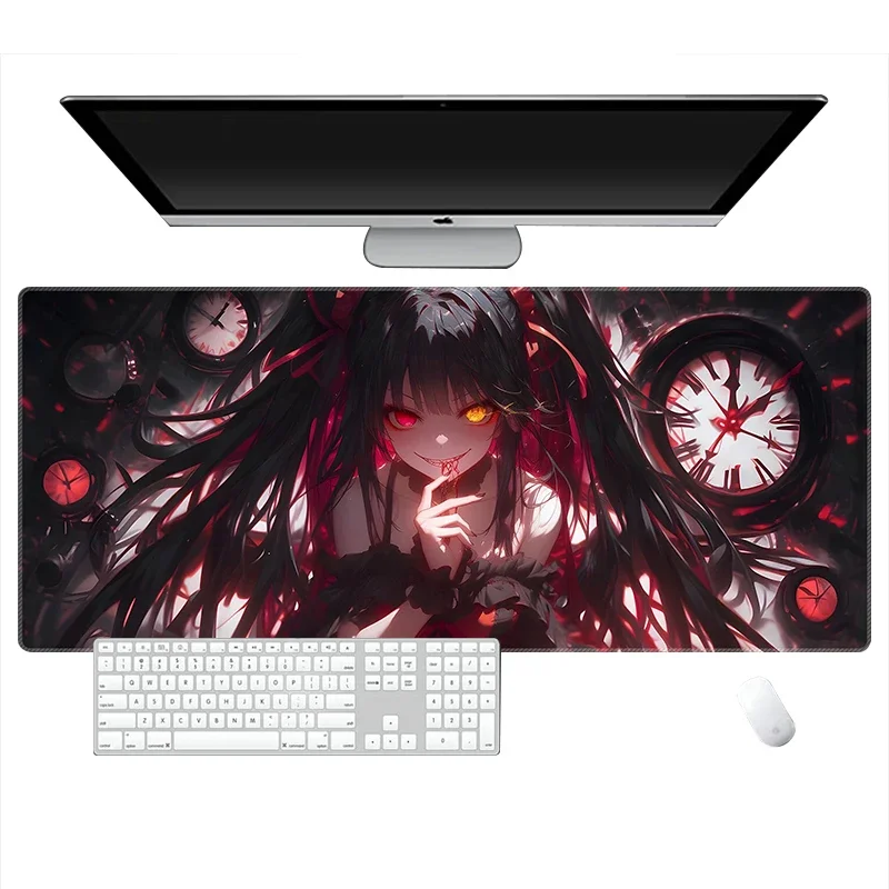 Tokisaki Kurumi Large Mouse Pad Date A Live Mouse Pad Laptops Gaming Accessories Keyboard Desktop PC Gamer Anime Rubber Mousepad