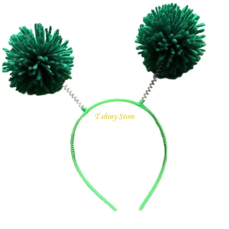 N58F Kid Headband Photo Props Party Fun Headband Party Pompoms Karaoke Party Hair Hoop Christmas 2025 for New Year Stage