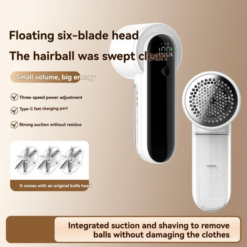 New 2025 Rechargeable Fabric Shaver With Digital Display-Powerful Electric Lint Remover For Clothes In White Color