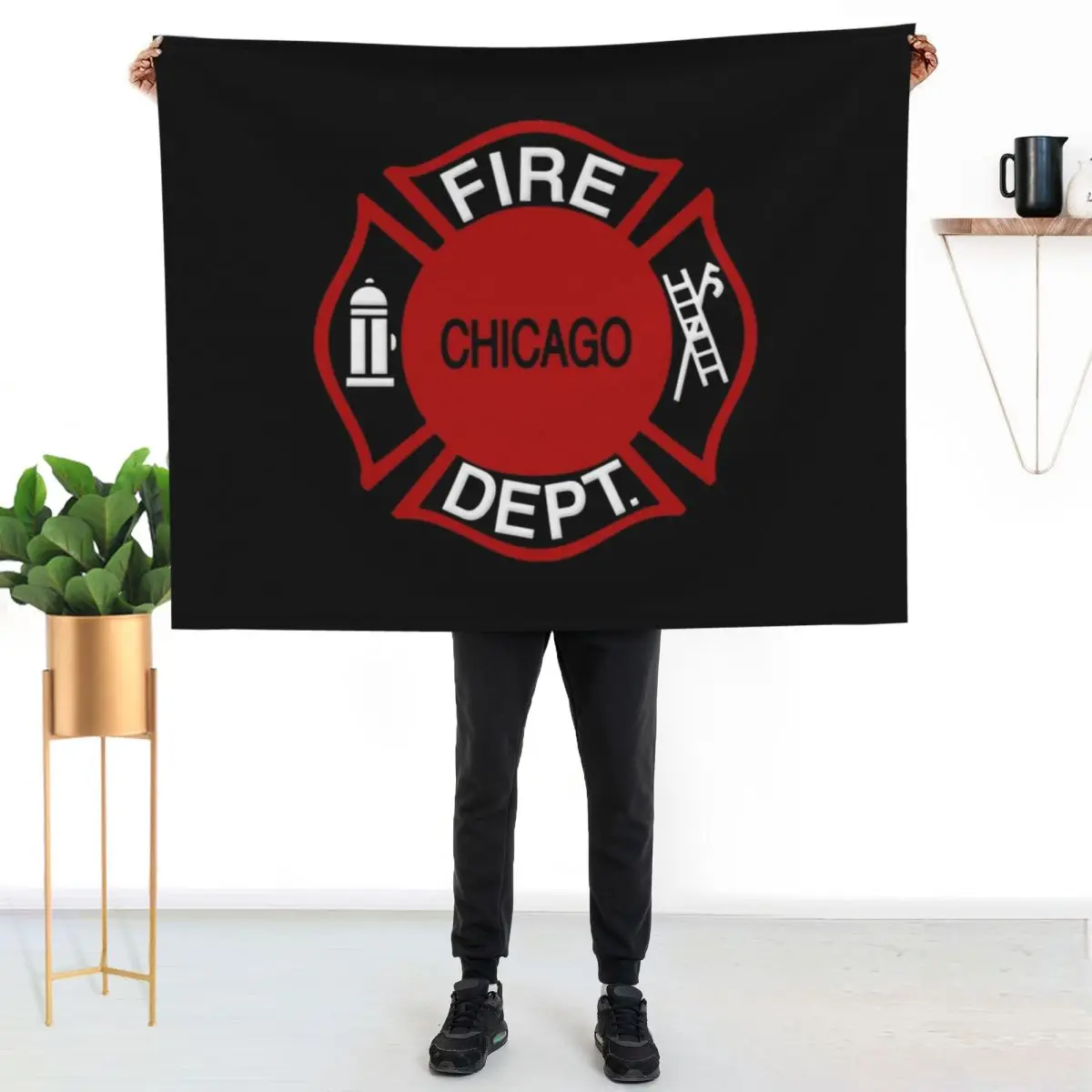 CFD Chicago Fire Department Throw Blanket Cozy Home Blanket Gift for Christmas Holiday