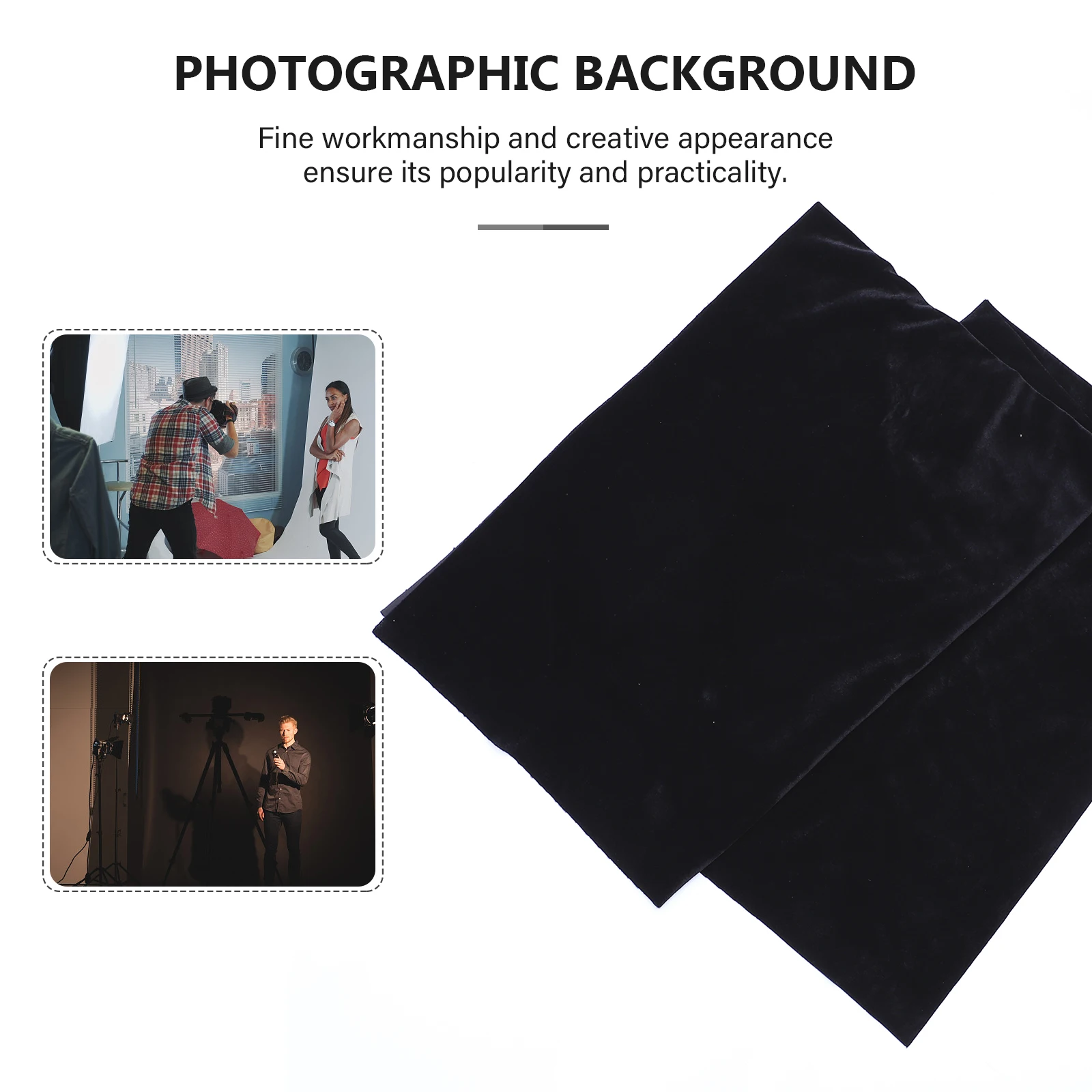 

Black Golden Velvet Cloth Backdrop Smooth Wear Resistant Washable Photo Background Studio Television Professional Photography