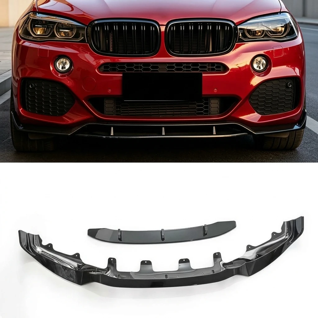 Front Bumper Lip Spoiler Splitter Diffuser For BMW X5 F15 2014-2019 Glossy Black Lip Body Kit Car Accessories