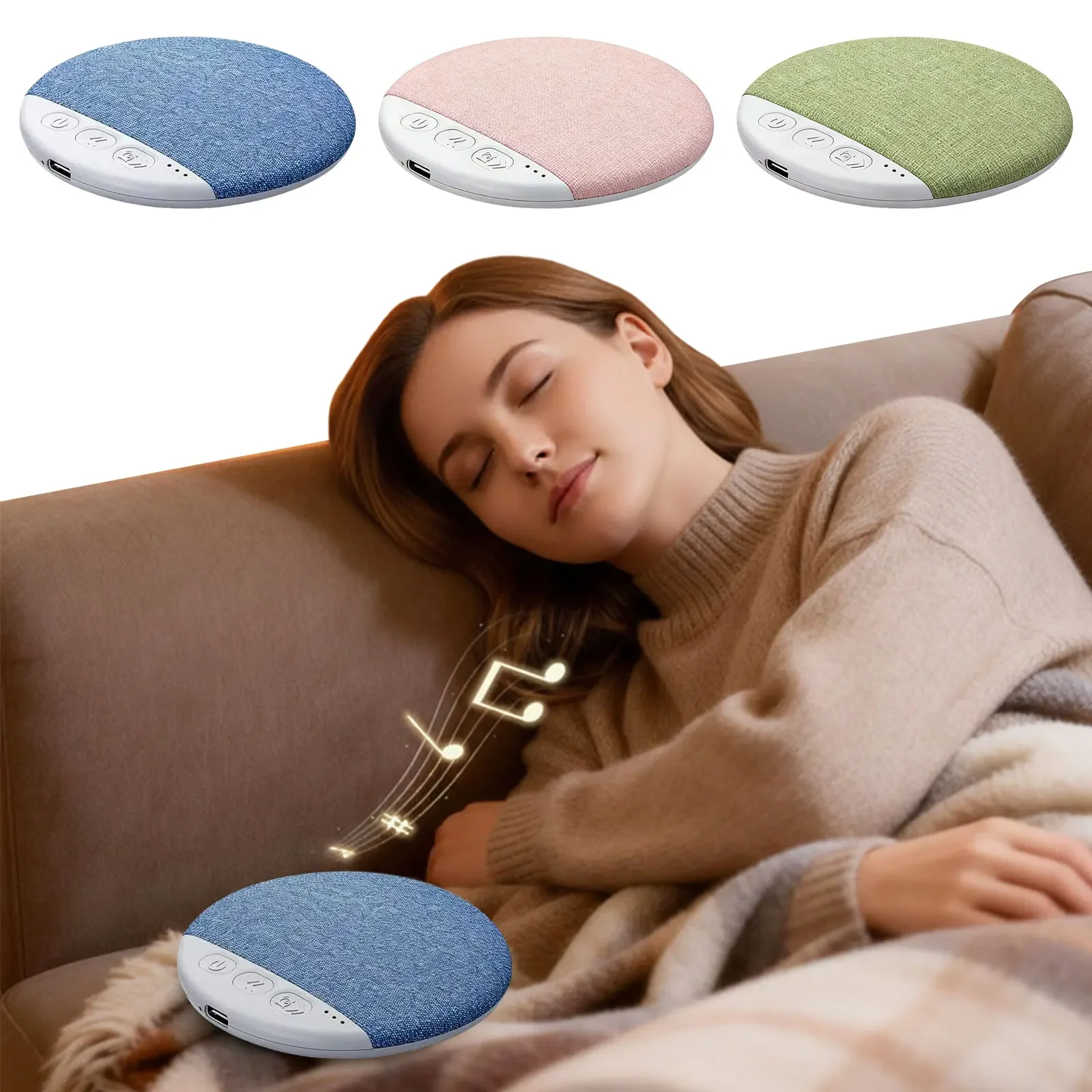 Caixa de Som Sem Fio para Colocar Abaixo da Almofada com Ruído Branco e Som Surround Ultra Fino Bluetooth para Relaxamento Recarregável