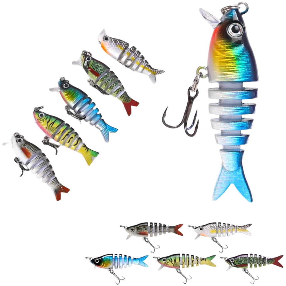 5pcs/set For Multi-colorfor Multi 6 Segment Crankbait Lure Set 5pcsfor -Bass Trout Lightweight Fishing Lures