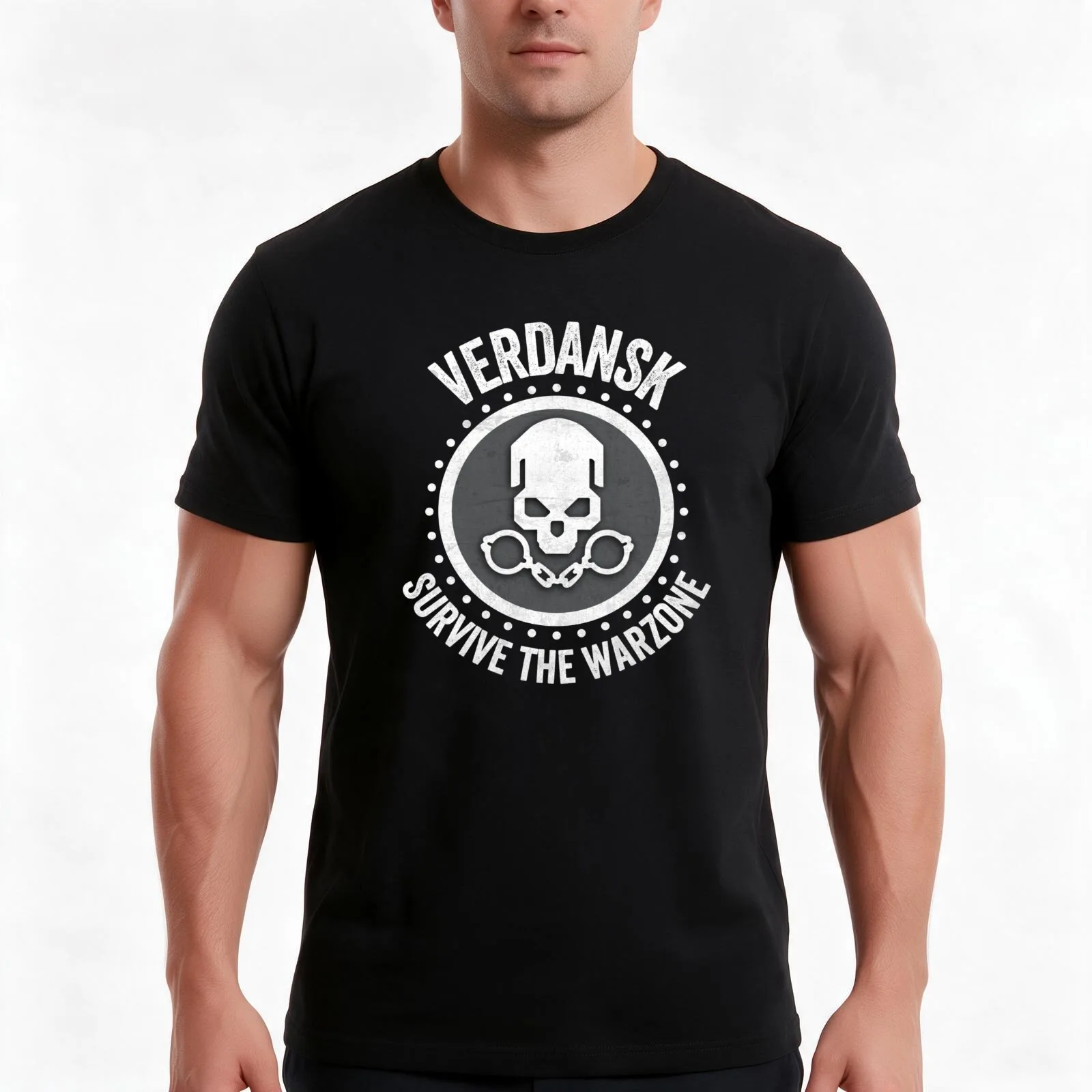 Verdansk, Survive The Warzone. T-Shirt, Summer Casual Cotton Tee, Oversized Streetwear Tops, Vintage Graphic Print, 100% Cotton