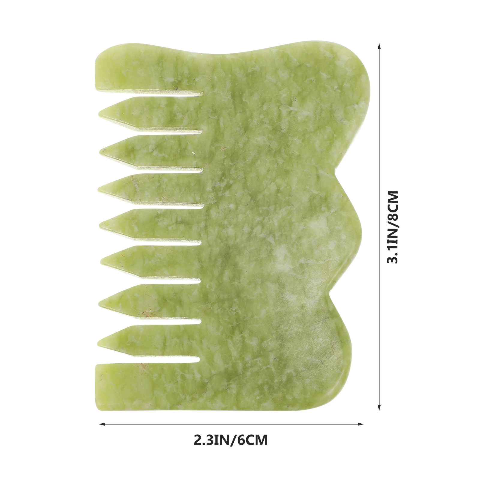 

1Pcs Jade Massage Comb Durable Practical Scalp Massager Antistatic Design Hairbrush Light Green Gift Massage Comb