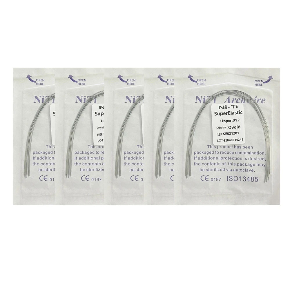 5Pack AG Tandheelkundige Boogdraden Orthodontische Super Elastische NITI Ronde Rechthoekige Boogdraad Onder/Boven 012/014/016/018/020/16x16/16x22