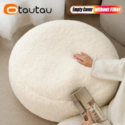 OTAUTAU Big Luxury Soft Faux Curly Fleece Bean Bag Pouf Ottomman Cover Without Filler Futon Puff Footrest Stool Footstool JD024