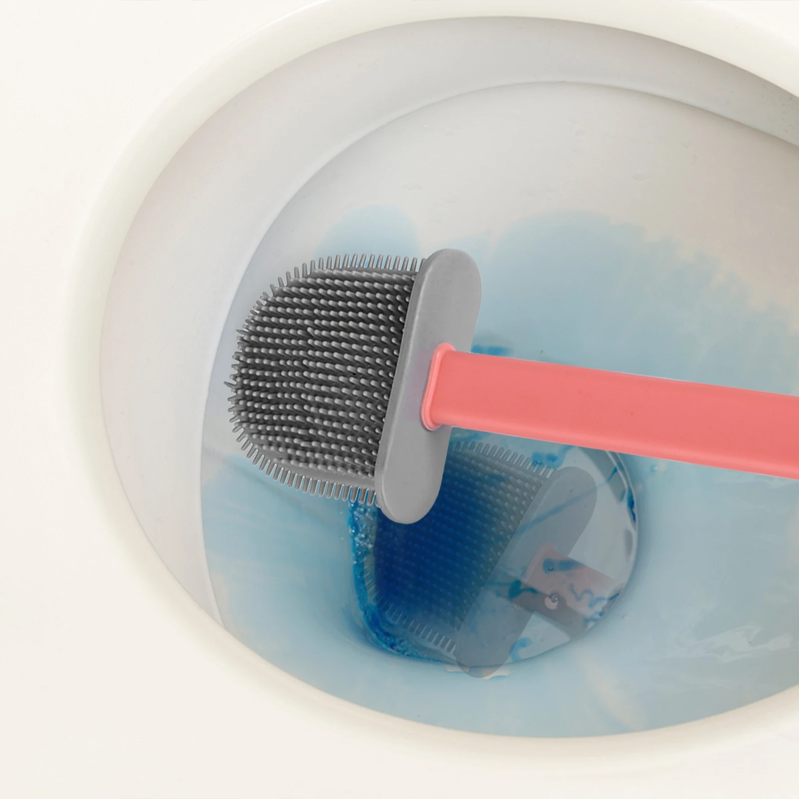 

Silicone Toilet Brush Bowl Cleaner Long Handle Practical Cleaning Tool for Bathroom Home Hotel Office Anti Slipping Efficient