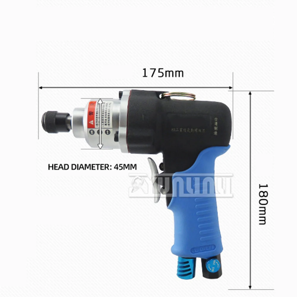Handhold Gun High Torque Air Pneumatic Screwdriver 9000rpm Shaped Air Screwdriver Double Directional , Adjustable Speed 120Nm