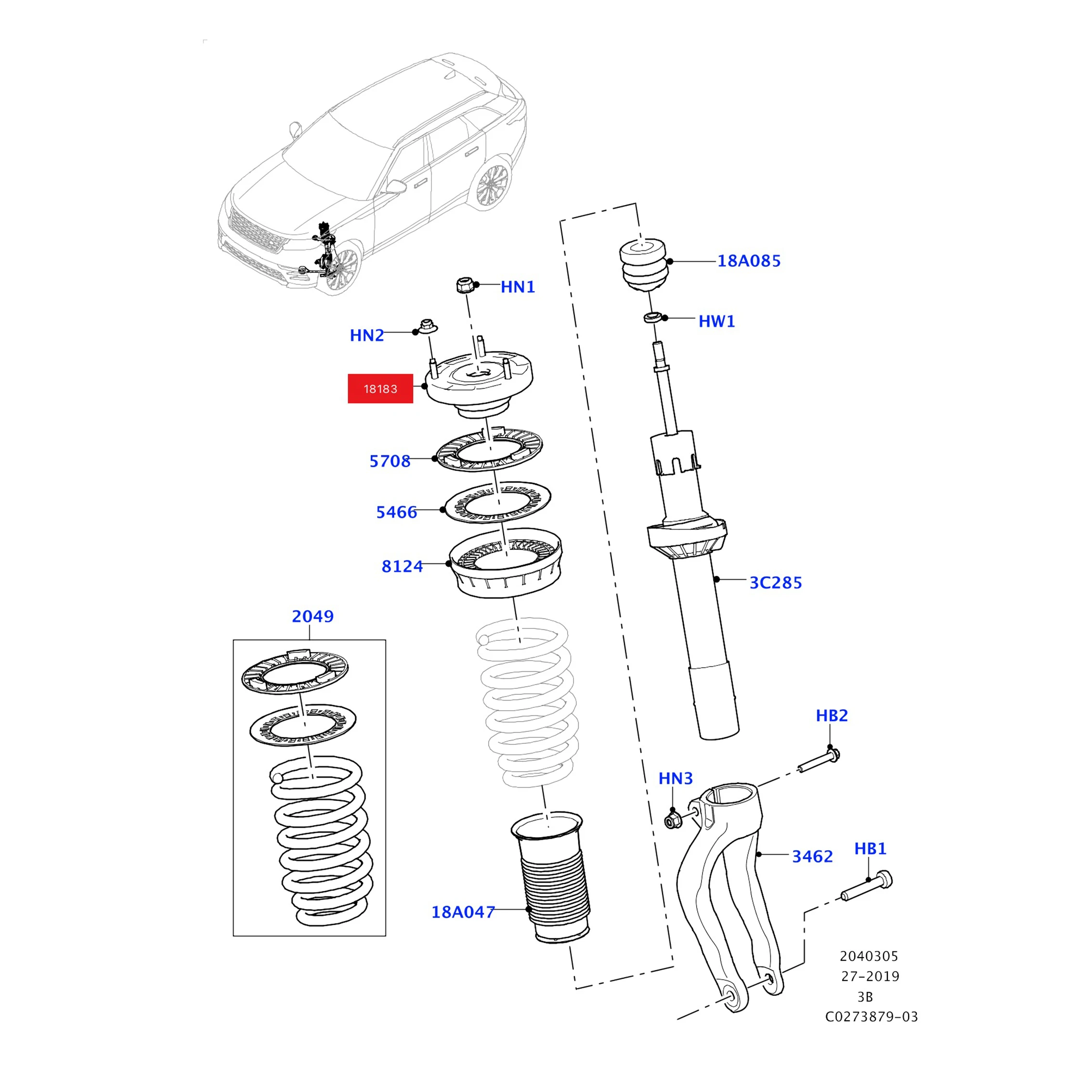 Shock Absorber Strut Mounting For Land Rover Range Rover Velar L560 2017 Jaguar XE XF F-Pace X761 X590 LR090635 T4N7363 T4N16301