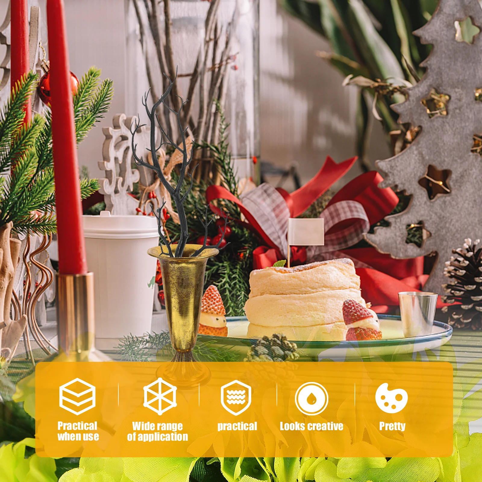6 uds ramas de árbol falsas ramitas de plástico artificiales simulación ramas secas Halloween hogar Oficina florero decoración ramita de simulación