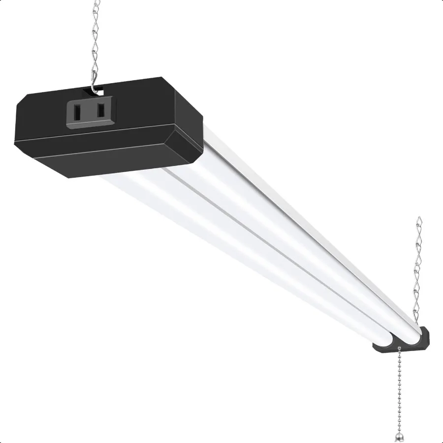 5000K LED Shop Light Linkable 4FT Daylight 42W LED Ceiling Lights for Garages Workshops Basements Hanging or FlushMount Power C