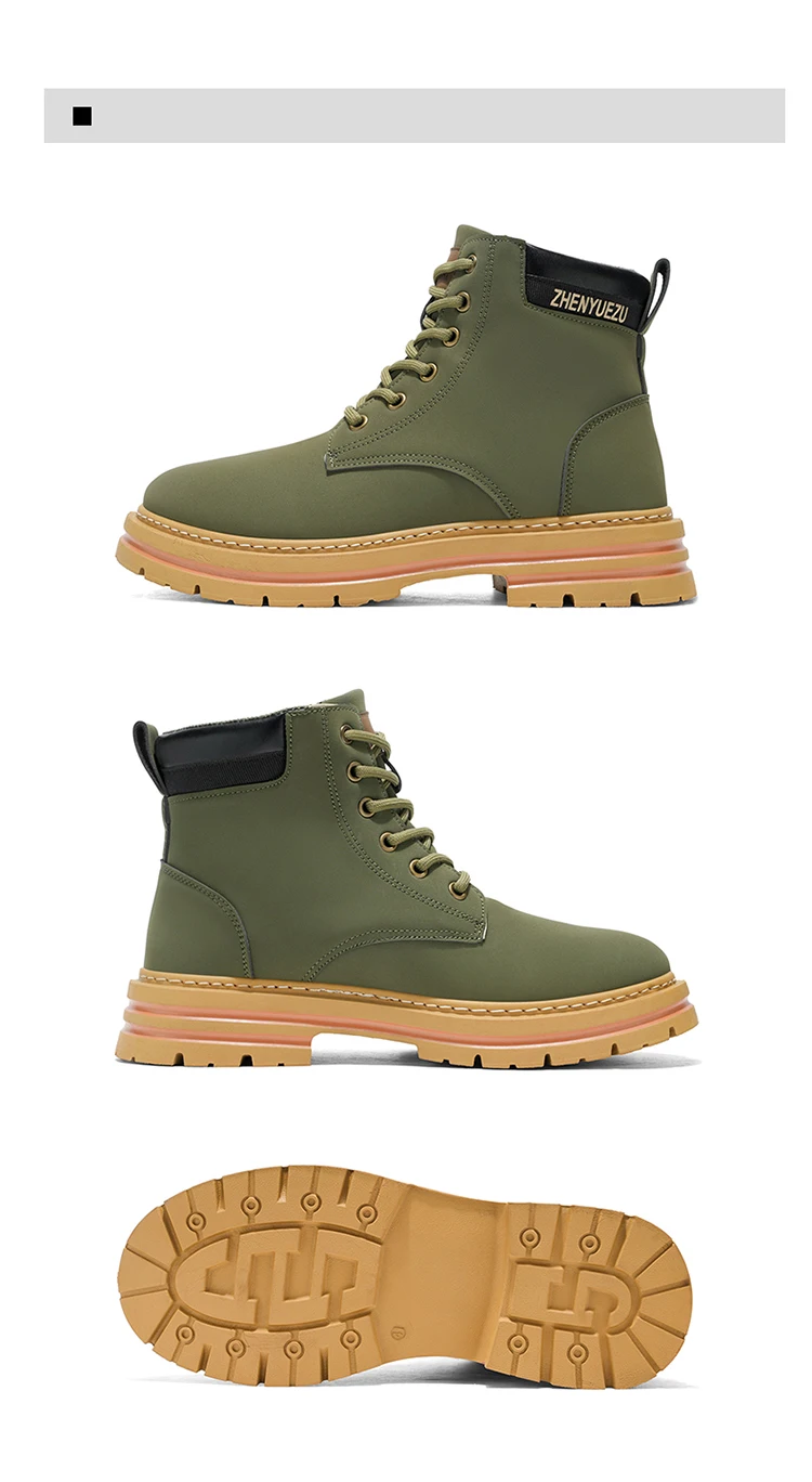 Modische Herren-High-Top-Stiefel, weiches Komfortfutter, verschleißfeste Sohle, ideal für Outdoor-Sport und Wandern. – Detail 27