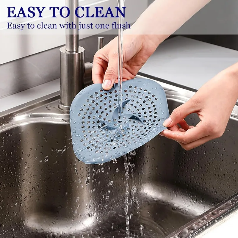 Shower Drain Hair Catcher Drain Cover Bathroom Tub with Suction Cup 5.9 Inches Silicone Sink Strainer Suit for Bathtub, Kitchen