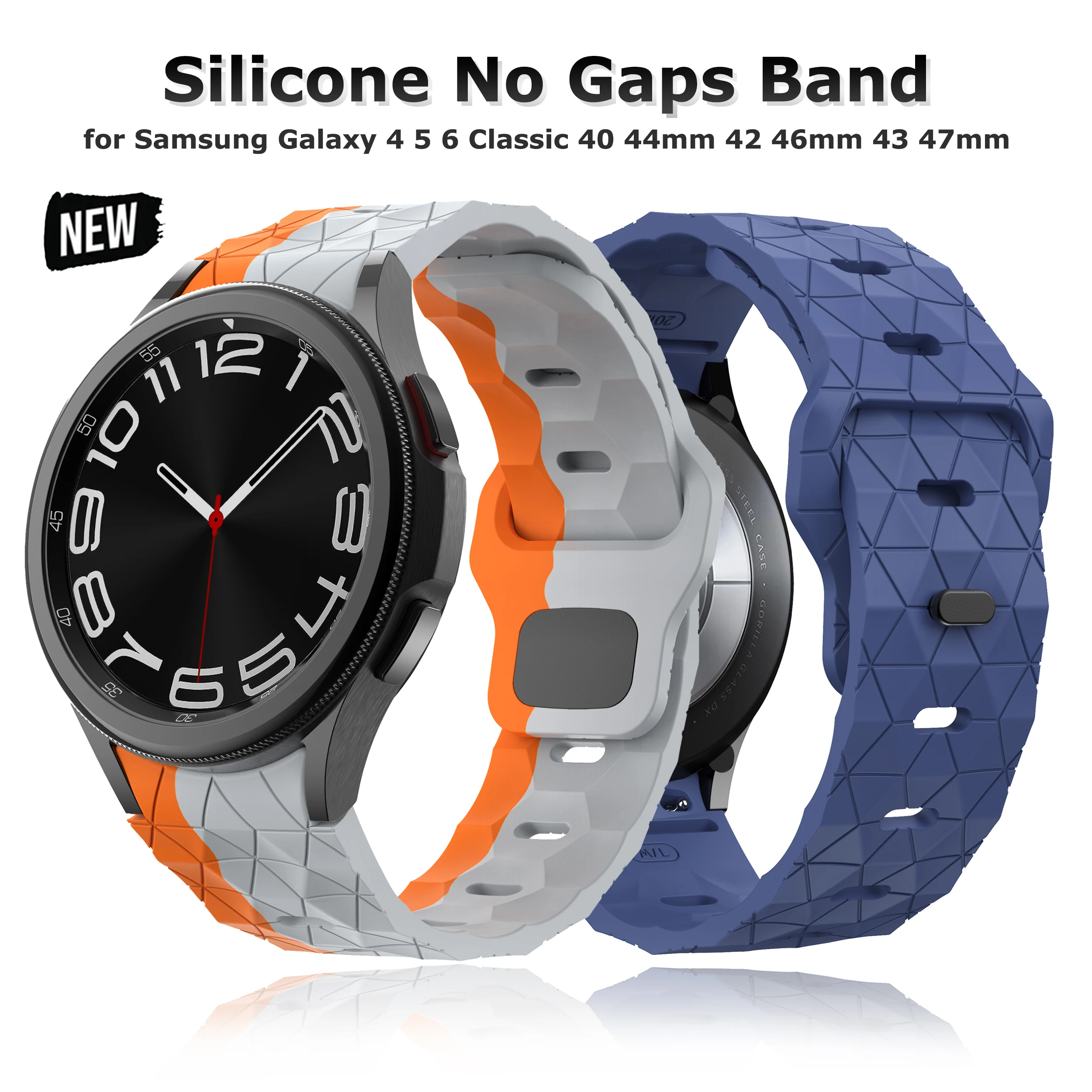 Silicone No Gaps Band for Samsung Galaxy Watch 6 Classic 43mm 47mm 5 pro 45mm 4 42 46mm 40 44mm Correa Rubber Strap Men Bracelet