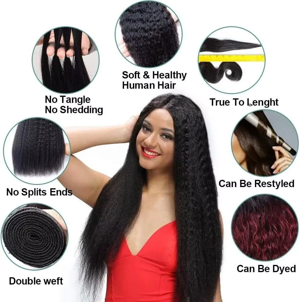 14 16 18 حزم مستقيمة غريب الشعر البشري 3 حزم 10A 100% شعر بشري غير معالج للنساء اللون الأسود الطبيعي
