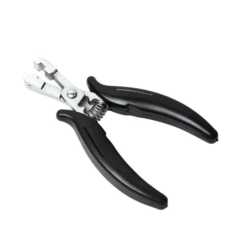 1PC Zwart handvat 6mm groef Platte tangklem voor het maken van pre-gebonden haarverlenging met platte punt