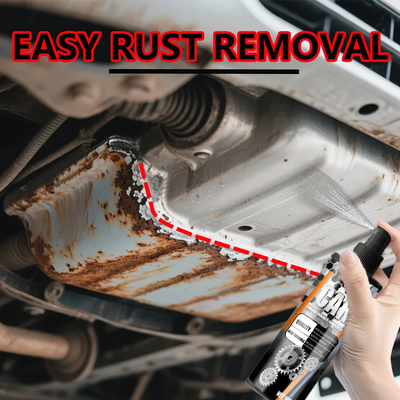 Rust Removal Spray, Dissolves Tire Rust, Protects Wheel Rims and Brake Drums, Suitable for Household Metal Surfaces, Kitchen Appliances, and Car Maintenance