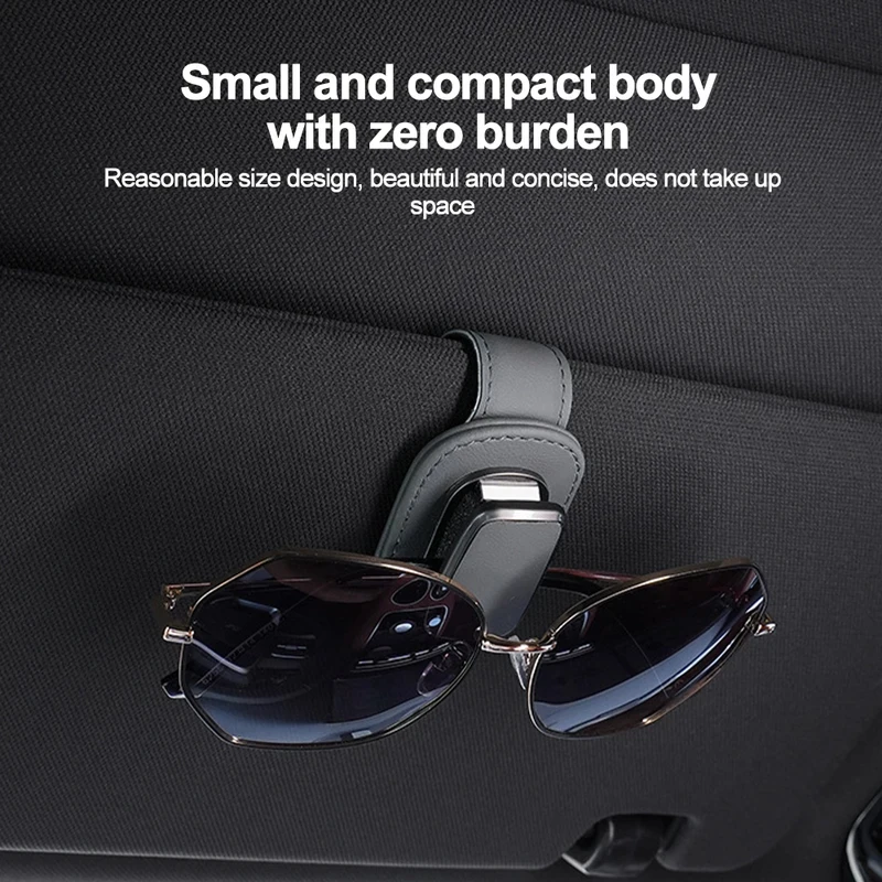 Universal Magnetic Car Sunglasses Holder Leather Eyeglass Hanger Clip Auto Accessories