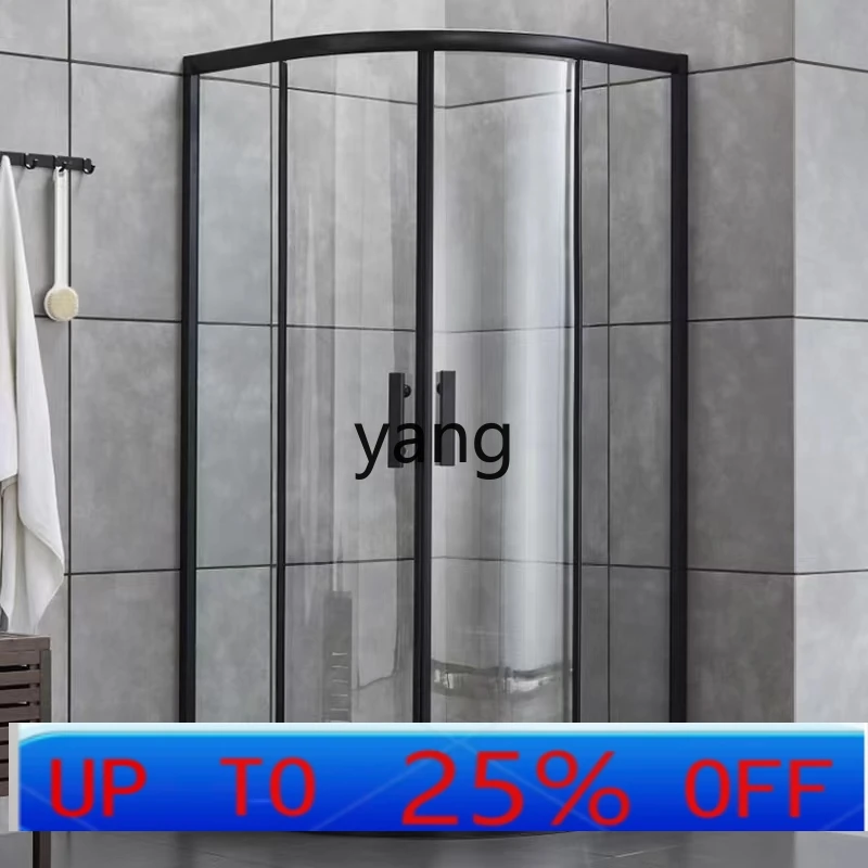 LTT  tempered glass bathroom sliding door dry and wet separation partition bath screen