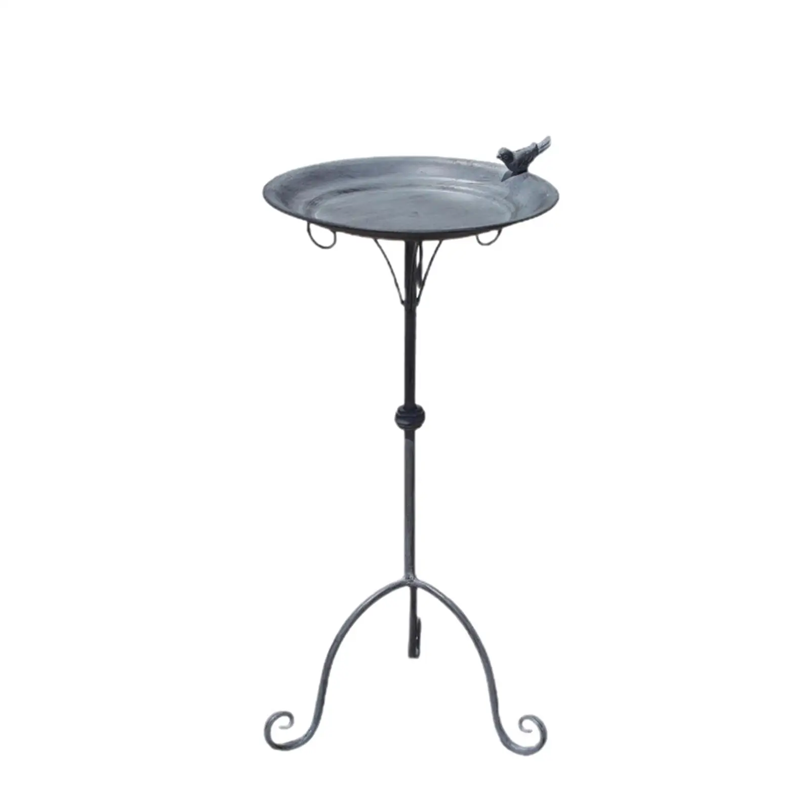 Outdoor Bird Bath Water Tray Pedestal Retro Design Versatile Figurine Feeder