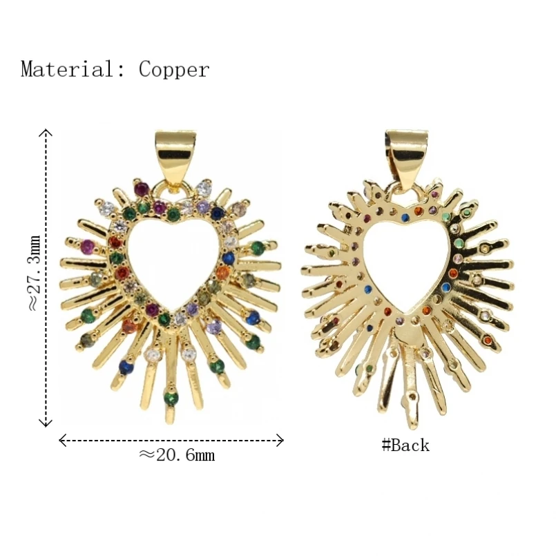 

2Pcs Gold Color Copper Pendant Invisible Setting For Her Cubic Zirconia Point Approx 20.6x27.3mm Jewelry Special Gift
