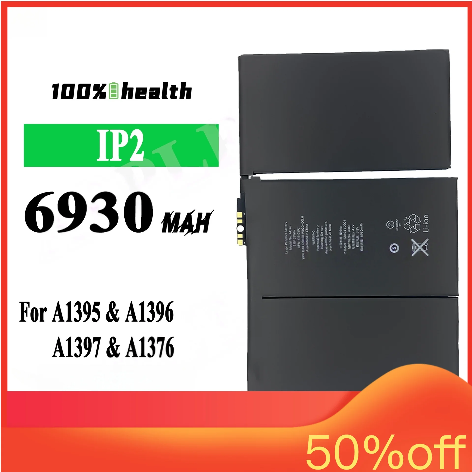 6930mah for IPhone IPad2 for A1395 A1396 A1397 A1376 Tablet High Quality Fast Shipping Lithium Ion Rechargeable Battery