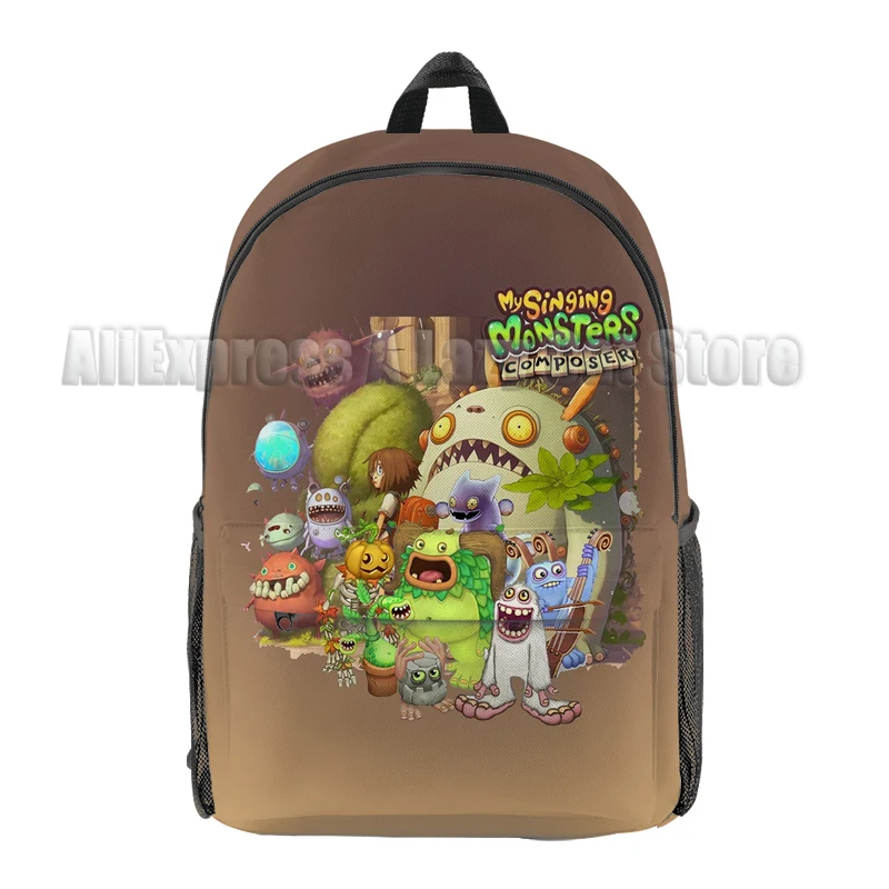 My Singing Monsters Backpacks Cartoon Primary and Secondary School Bags Stuffed Horror Game Children's Anime Mochila