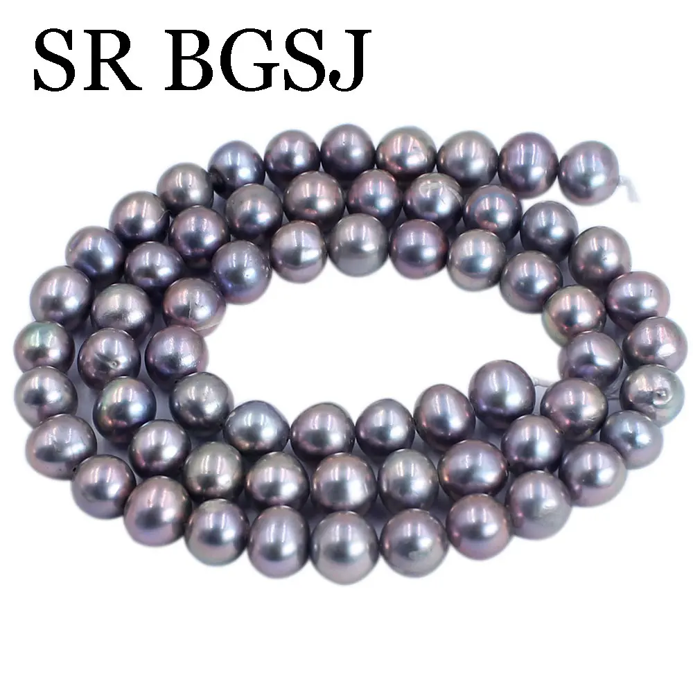 6-7mm Round Dark Gray Natural Freshwater Pearl High Quality Beads For Jewelry Making Fit DIY Women Bracelet Necklace Earrings