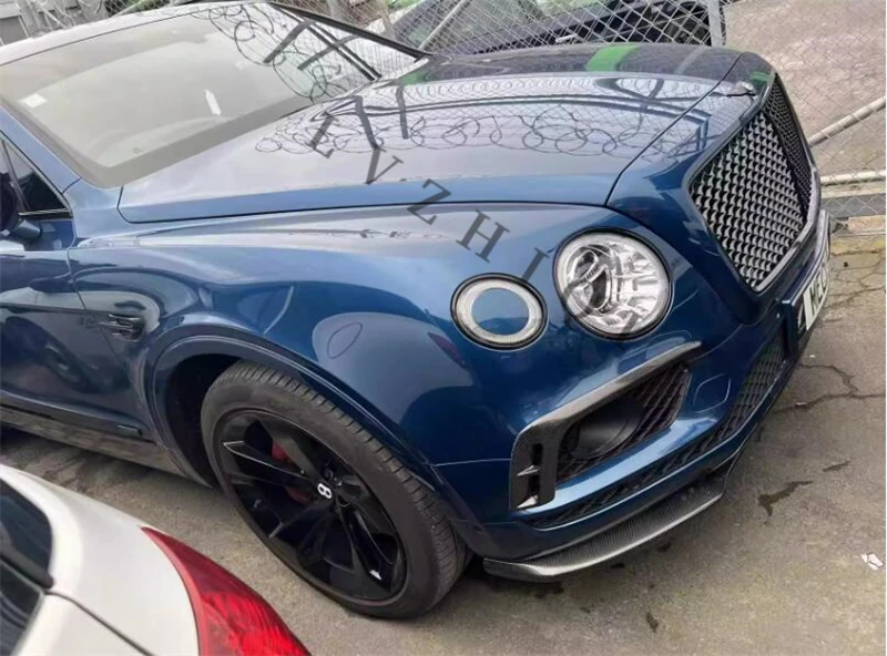 De Fibra De Carbono Difusor Traseiro Lábio Frontal, Spoiler Superior, Saída de Ar, Espelho Lateral Capa Kit, Roupas para Bentley Bentayga 2016-2022, V8 = W12