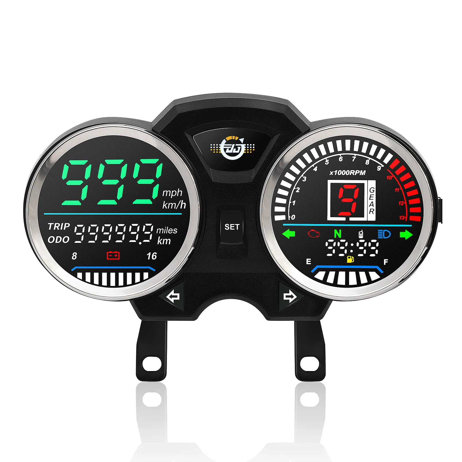 LED Digital Motorcycle Speedometer RPM Dashboard 6 Gear For GN125 GN150 125cc 150cc