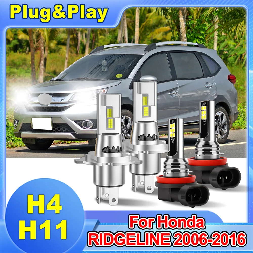 

Для Honda RIDGELINE 2006-2016 комплект для переоборудования светодиодных фар дальнего/ближнего света, противотуманные фары 3570 чипов CSP H4 H11, совместимые автомобильные фары
