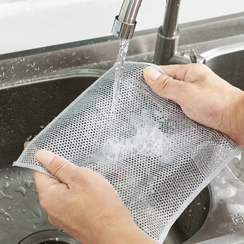 1/5/10 Pcs Steel Wire Cloth with Double-sided Mesh Strong  Easy Clean Brush Pots and Dishes Strong  Wear-resistant Durable