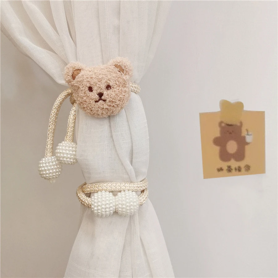 Cartoon Bear clasp Tieback Window Curtain Buckle Clip Kids Room Hanging Curtain Holders Tie Backs Curtain Accessories Home Decor