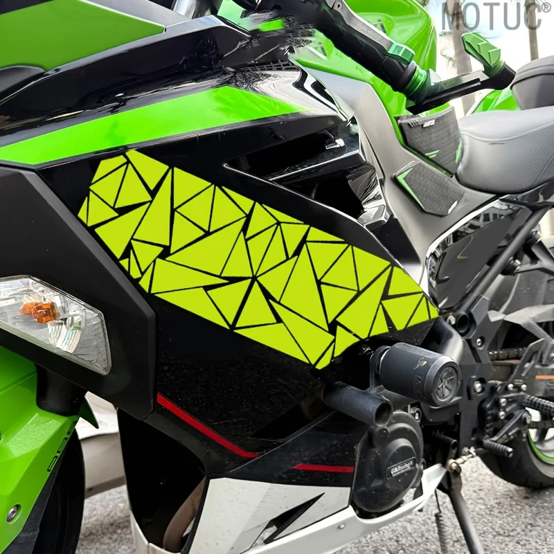 1 Conjunto de Adesivos Geométricos para Motocicleta, Impermeáveis, Resistentes a UV, Autoadesivos para Carroceria, Roda, Cobertura de Arranhões, Decoração para Todas as Estações