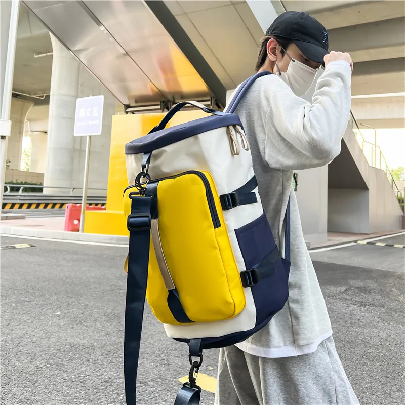 

Multifunctional Clothing Luggage Backpack Large Capacity Contrasting Color Oxford Cloth Sports Fitness Bag Portable Travel Bag