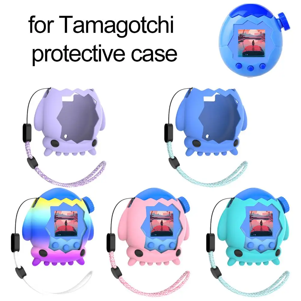 For Tamagotchi Paradise Silicone Case 360 Protection Waterproof Sweatproof with Strap for Backpack Wrist Belt Loop Carry Cartoon