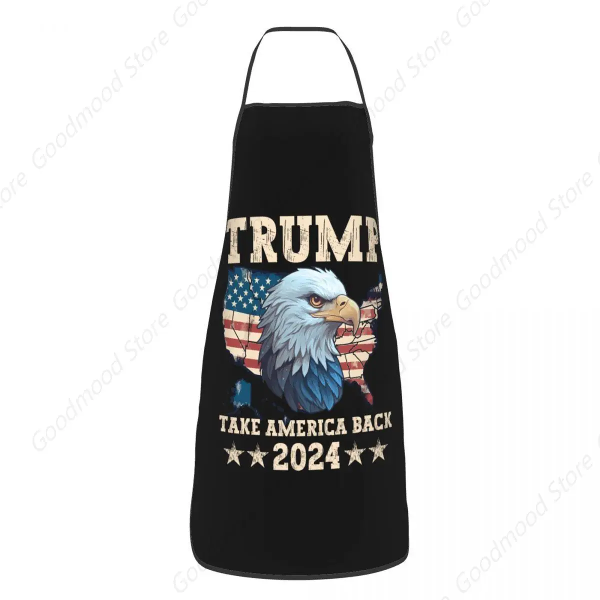 Custom Unisex Trump Take America Back 2024 Eagle Flag Bib Apron Adult Women Men Chef Tablier Cuisine for Kitchen Cooking Baking