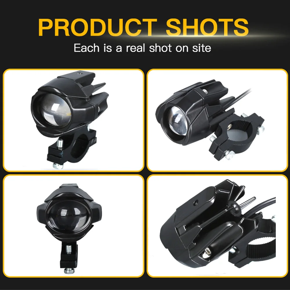 Auxiliary Led Headlights For Motorcycle Led Extra Lights Flashing 12-80V Long Range Additional ATV Moto Spotlights Fog Lights - view 5