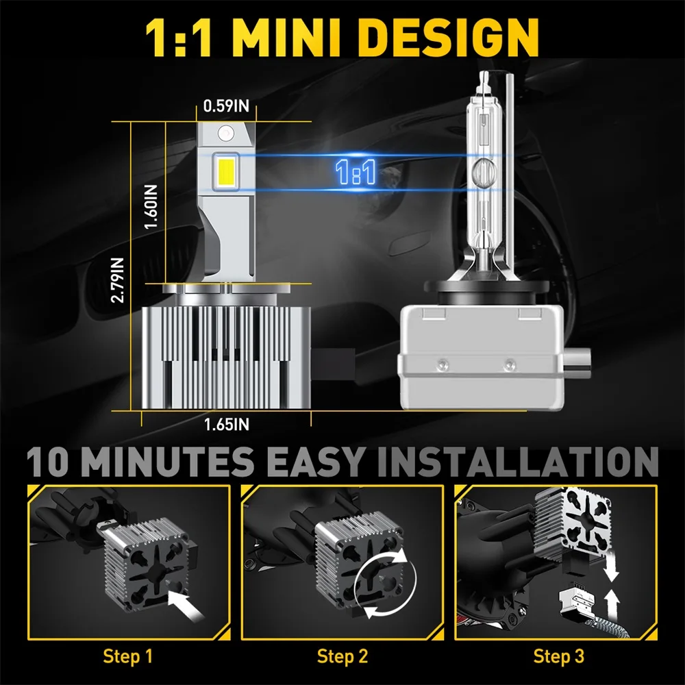 مصباح إضاءة أمامية لحافلة AUXITO-bus, HID D3S D1S, LED canour Chip, 30000 لومن, W, توربو لبي ام دبليو, مرسيدس بنز, فولكس فاجن, فورد, فولفو, 30