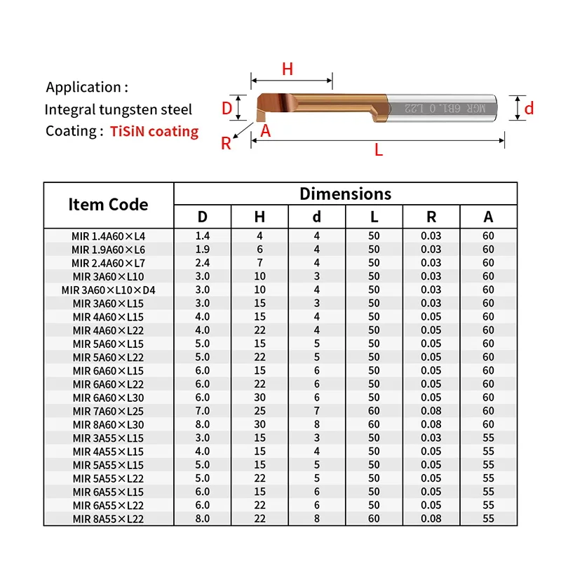 Augusttools MGR Miniature Grooving Boring Cutter Integral Carbide Internal Tools CNC Small Hole Turning Lathe Tools Bar 4mm 6mm